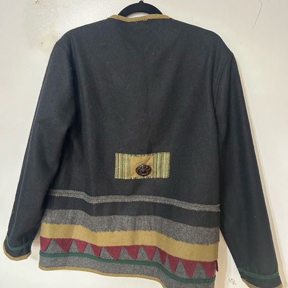 Parsley And Sage Art To Wear Sz M Wool Floral Embroidered Jacket Lagenlook Artsy - Picture 7 of 7